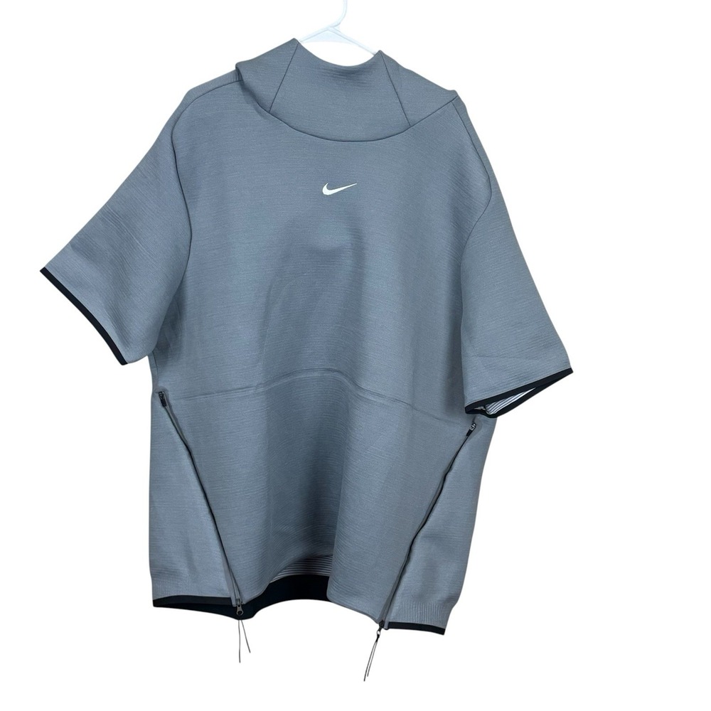 Nike Therma Dri-Fit Gray Short Sleeve Travel Hoodie Grey AO5855-063 Men's XXL